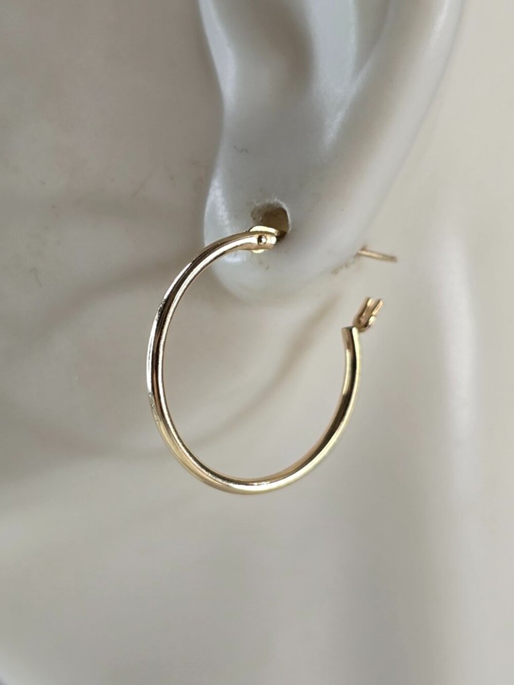 Pr Womens Vintage Estate 14K Gold Hoop Earrings, 0.4g E5137